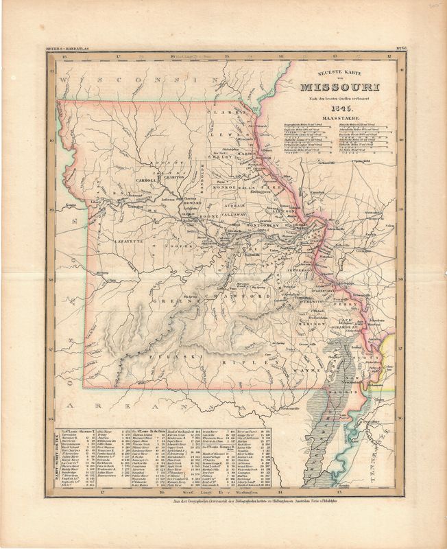1845 Neueste Karte von Missouri - Meyer *