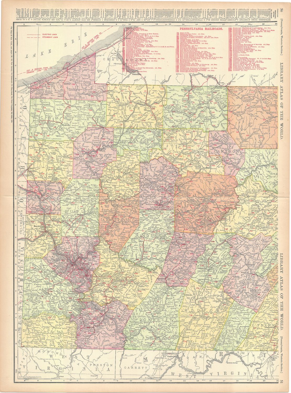 1912 Railroad Maps of Pennsylvania East &amp; West (pair)