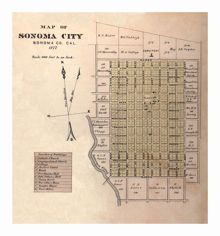 1877 Sonoma City by Thompson &amp; West , a Reprint