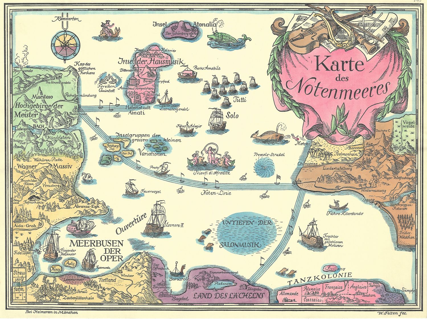 1968 (1953) Karte des Notenmeeres (Sea of Music)