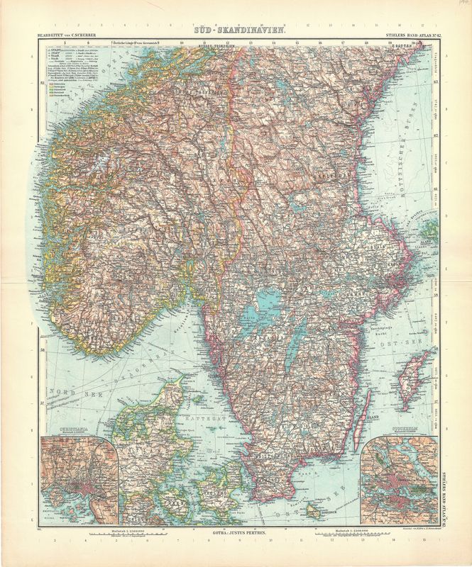 1912 German Map of Southern Scandanavia