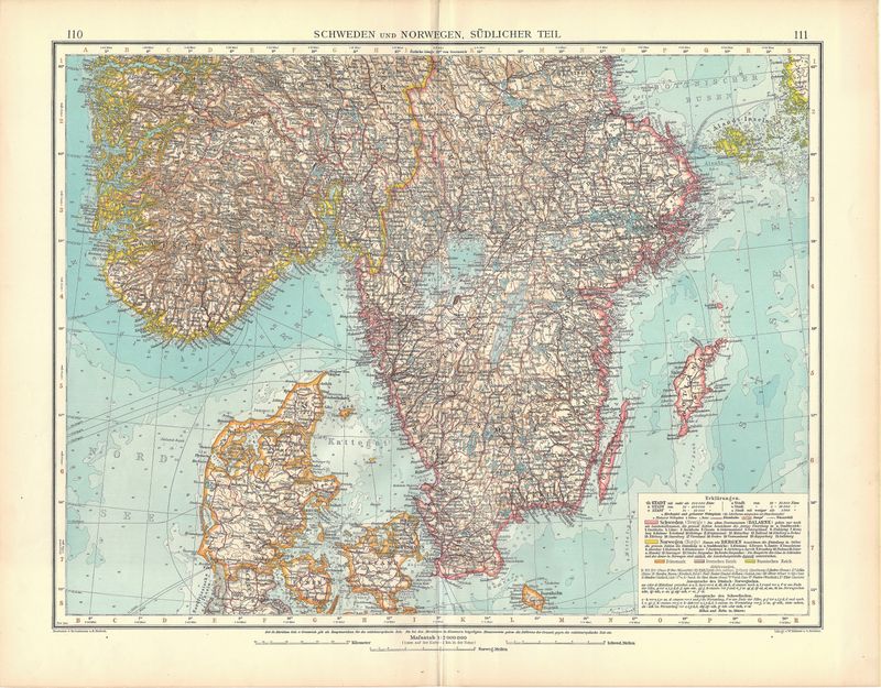 1912 German Map of Southern Scandanavia #2