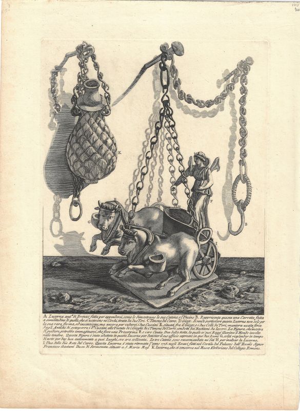 1712 Lucerna di Bronzo Copper Engraving