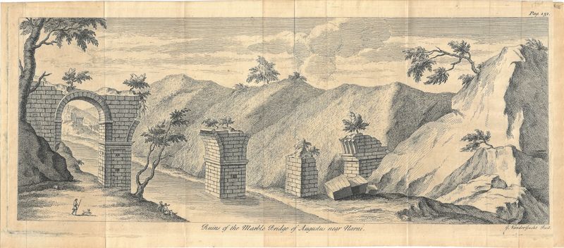 1730 Ruins of the Marble Bridge of Augustus near Narni