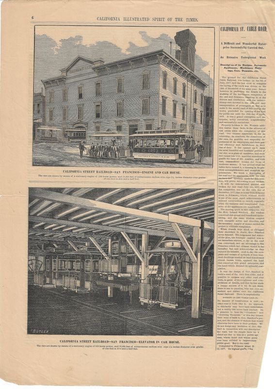 1880 California Street Railroad Illustrated Views and Article - 2 pgs