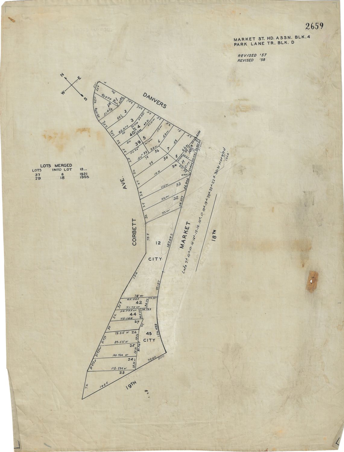 1950 San Francisco Tax Block # 2659 - Corbett/Market &amp; Danvers