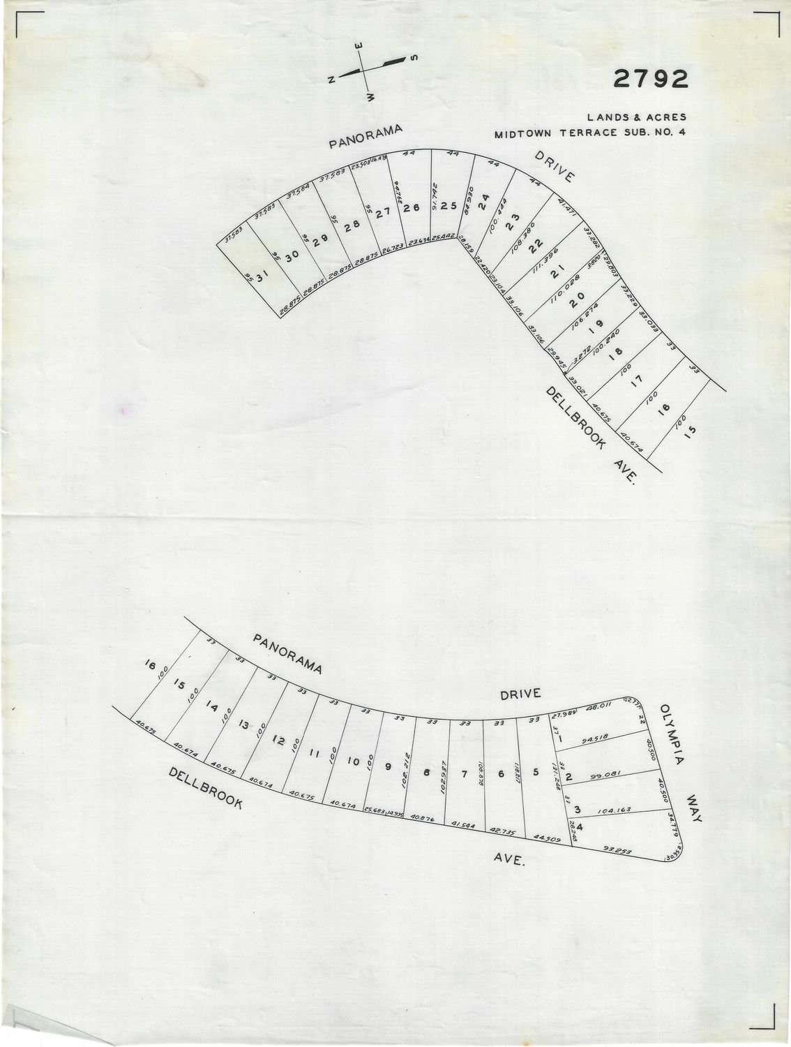 1950 San Francisco Tax Block # 2792 - Panorama Dr. &amp; Dellbrook Ave.