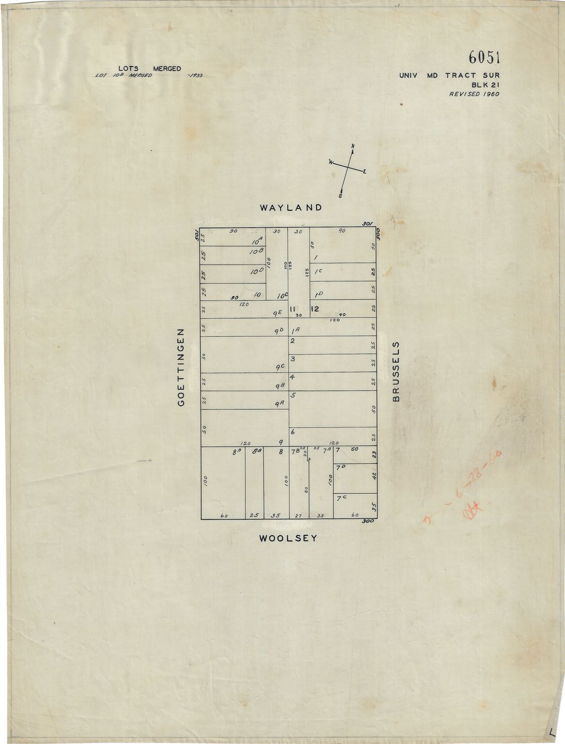 1950 San Francisco Tax Block # 6051 - Waylan / Woolsey &amp; Geottlngen / Brussels