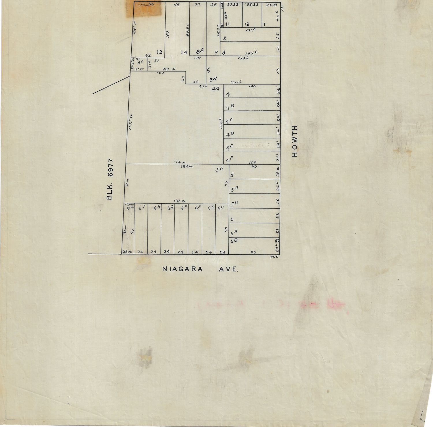 1950 San Francisco Tax Block # 6976 - Niagra &amp; Howth