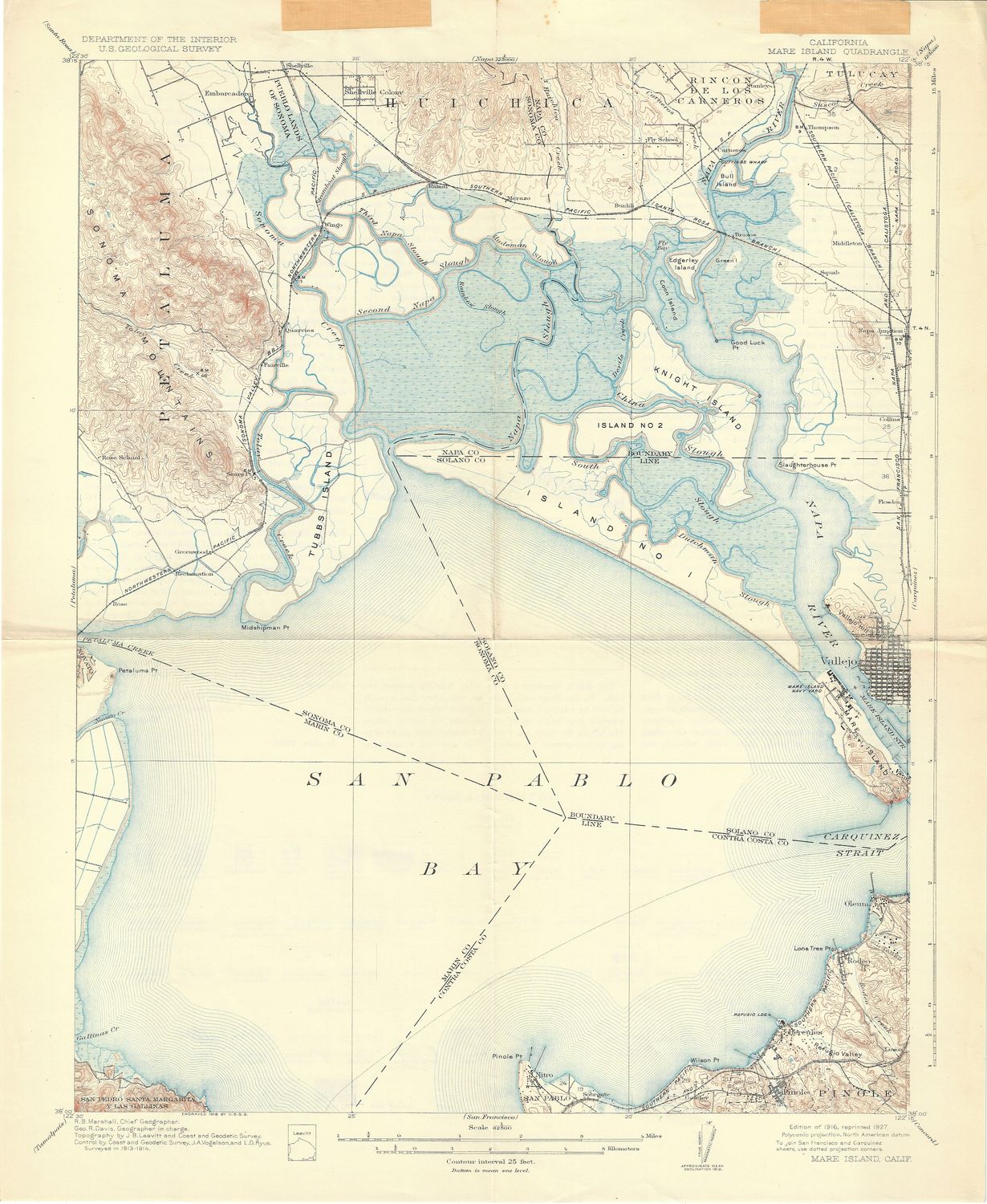 1927 (1916) USGS Mare Island Quad (SF Bay)