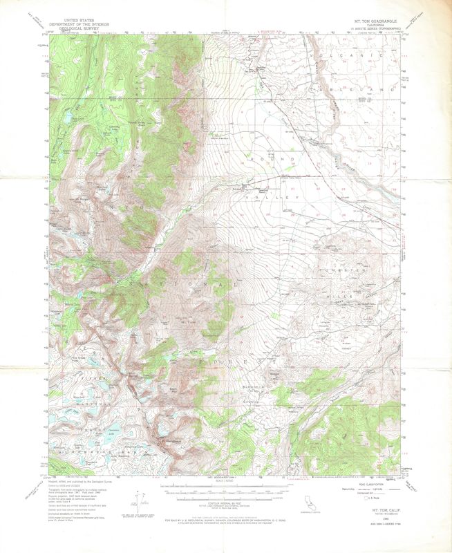 1949 USGS Mt. Tom, Ca. Quad  each 