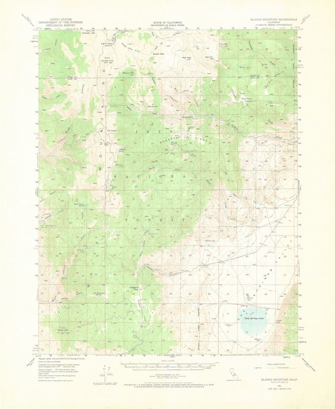 1951 USGS Blanco Mountian, Ca Quad