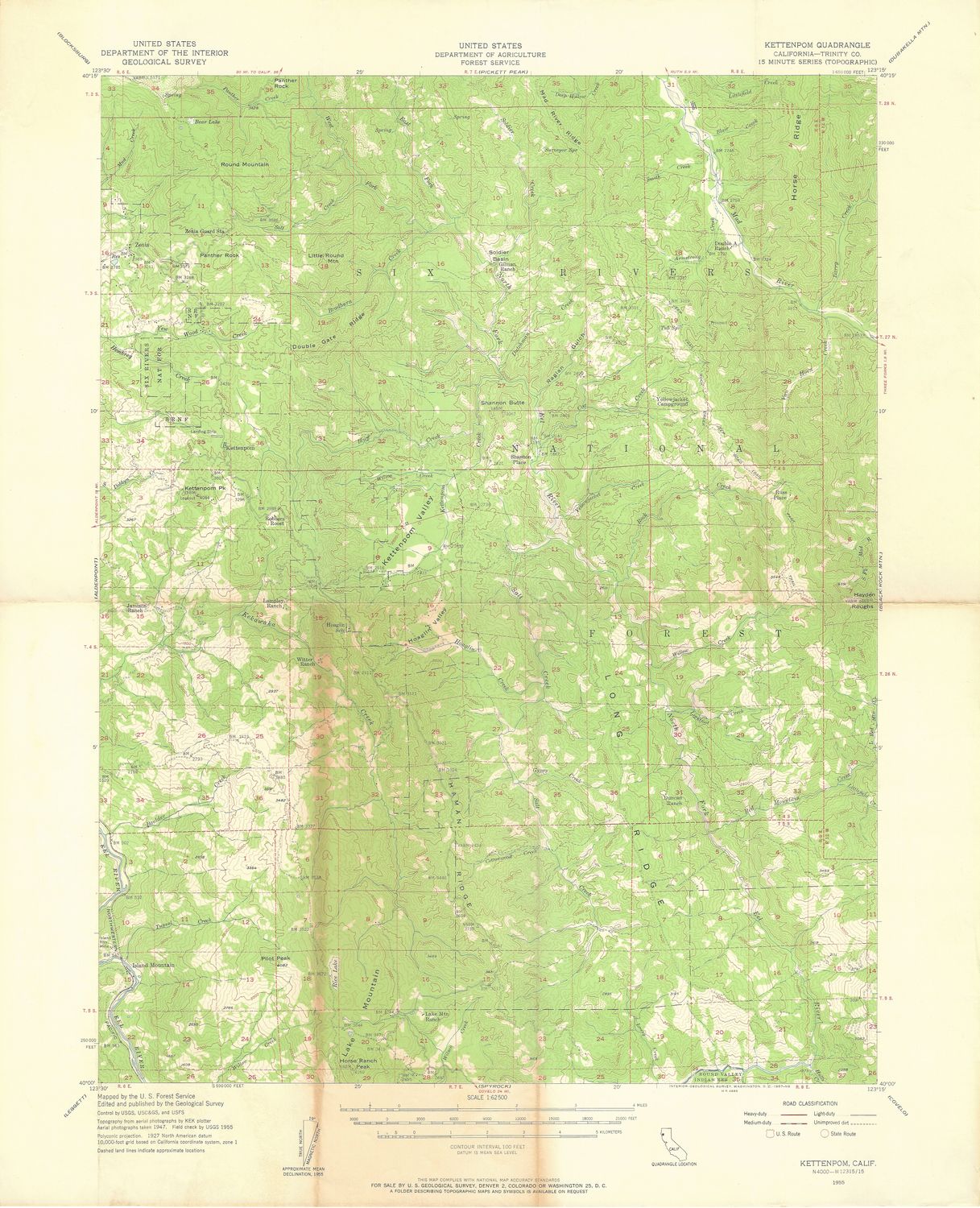 1954 USGS Kettenpom, Ca Quad