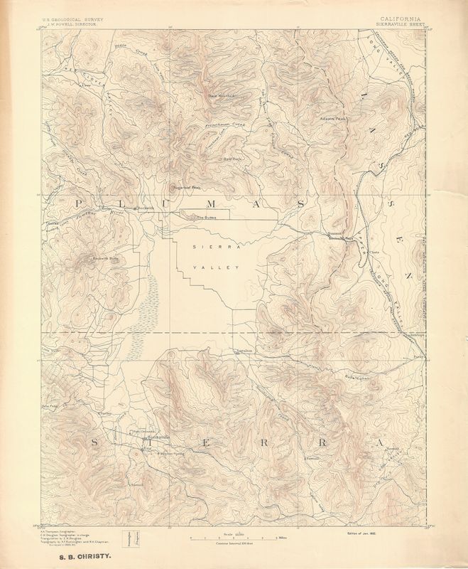 1892 USGS Sierraville, Ca Quad 1st Edition