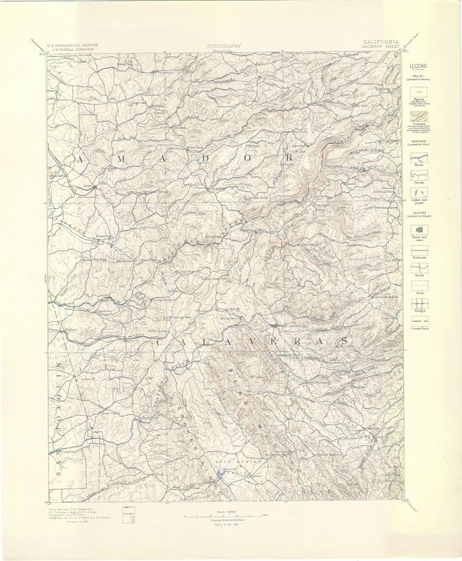 1894 USGS Jackson, Ca Quad