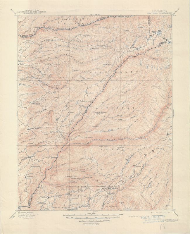 1948 (1901) USGS Big Trees, Ca Quad