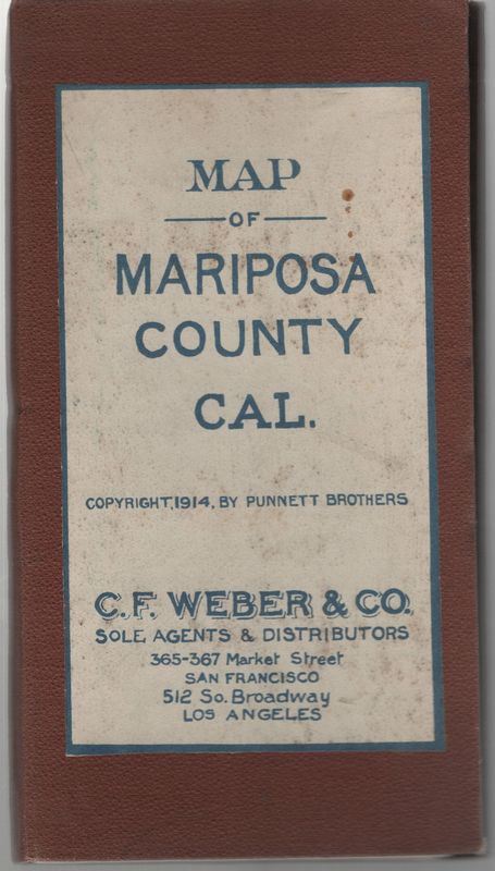 1914 Folding Map of Mariposa County by Punnett Bros.