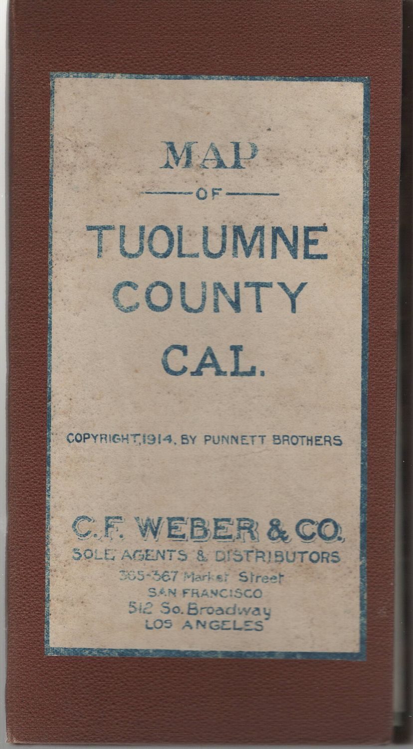1914 Folding Map of Tuolumne County by Punnett Bros.