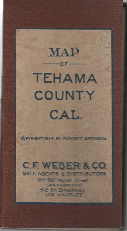 1914 Folding Map of Tehama County by Punnett Bros.