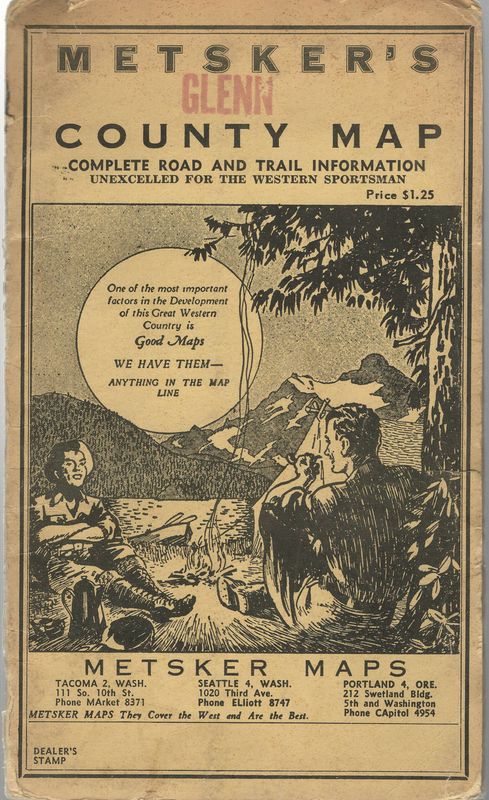 1935 Folding Map of Glenn County by Metzger the Map Man