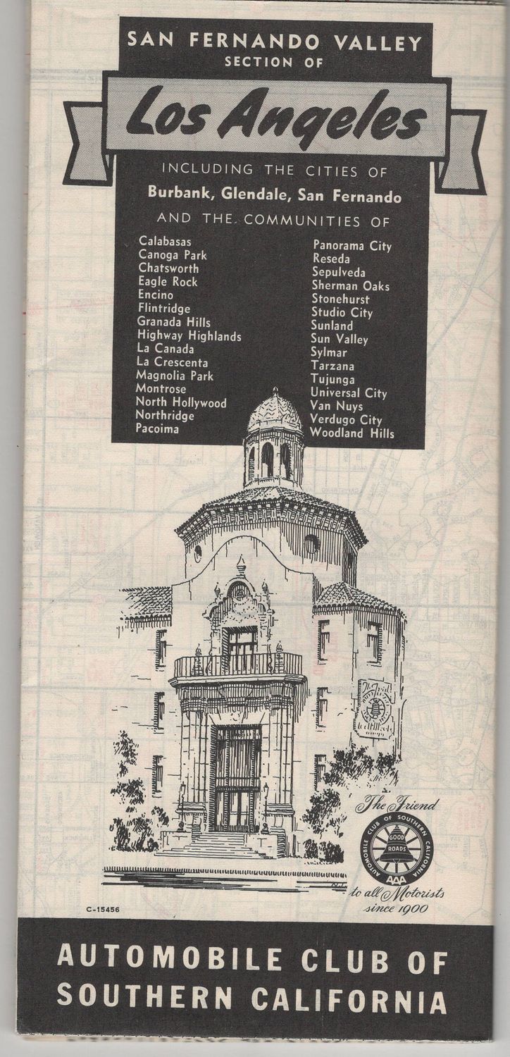 1954 ACSC San Fernando Valley Folding Map (N.O.S.)