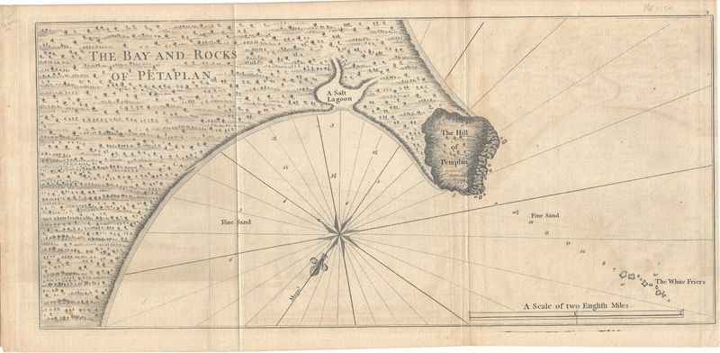 1748 Map of Zihuatanejo, Mexico from the Anson Voyages