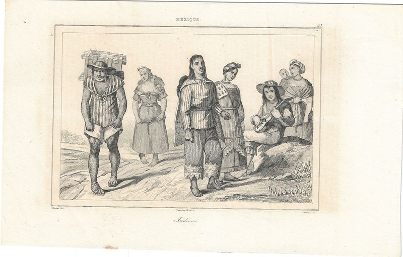 1843 View of the Indians of Mexico &amp; The World- 2 sheets
