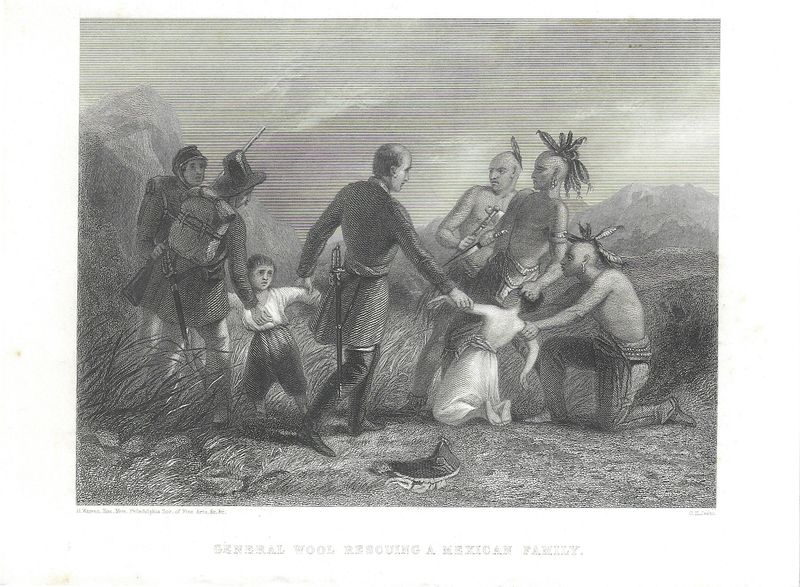 1845 View of General Wool Rescuing a Mexican Family