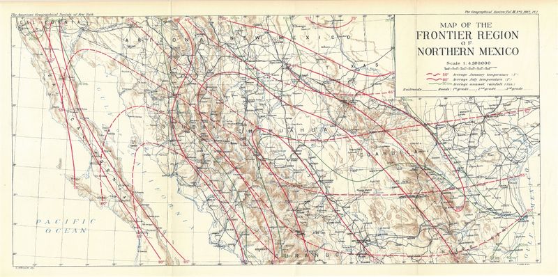 1917 Map of the Frontier Region of Northern Mexico