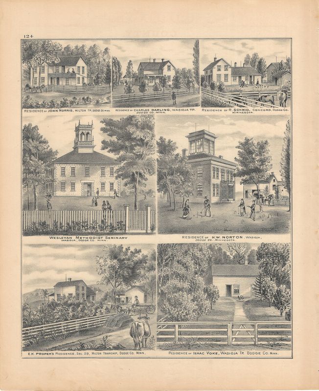 1874 Minnesota illustrated Atlas Views of Dodge County