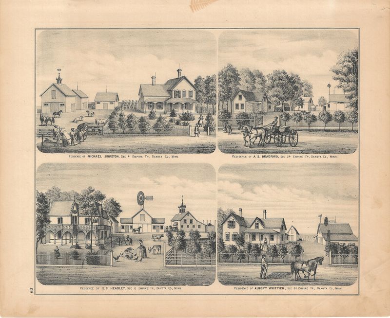 1874 Minnesota illustrated Atlas Views of Empire Township, Dakota County