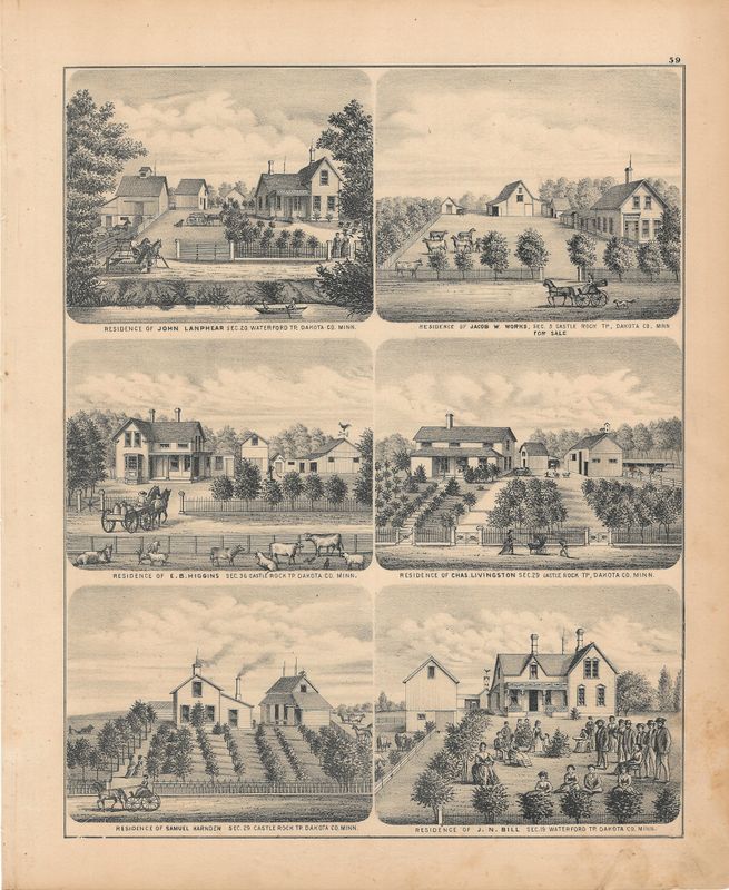 1874 Minnesota illustrated Atlas Views of Dakota County -