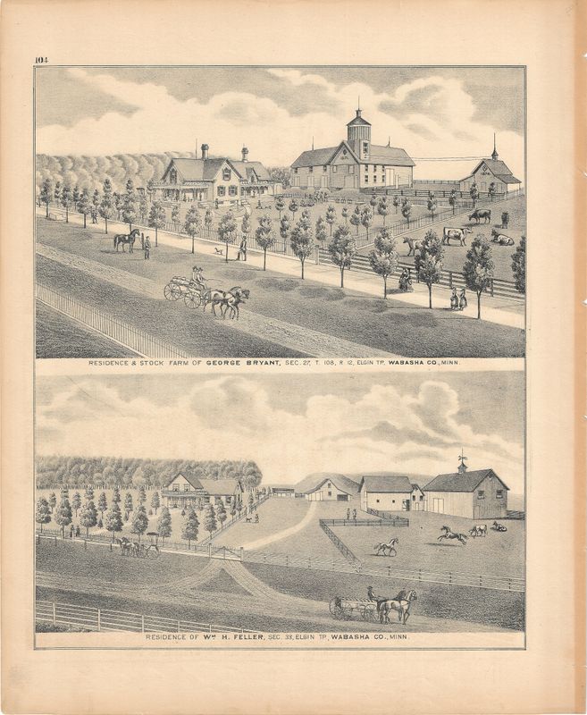 1874 Minnesota illustrated Atlas Views of Wabasha County