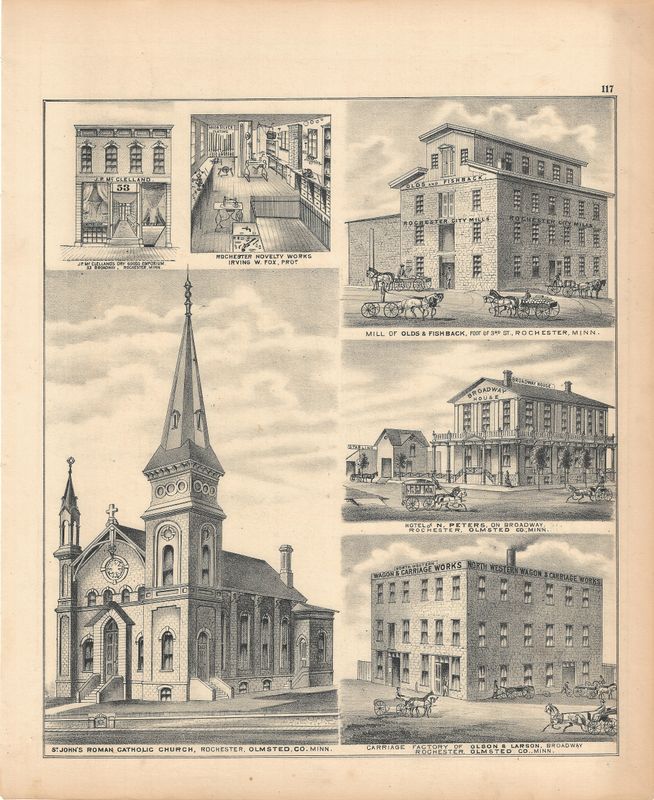 1874 Minnesota illustrated Atlas Views of Olmstead County #2