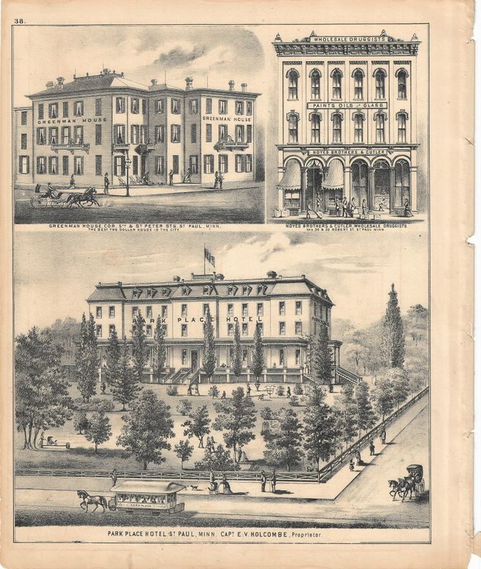 1874 Minnesota illustrated Atlas Views of St Paul City &amp; County