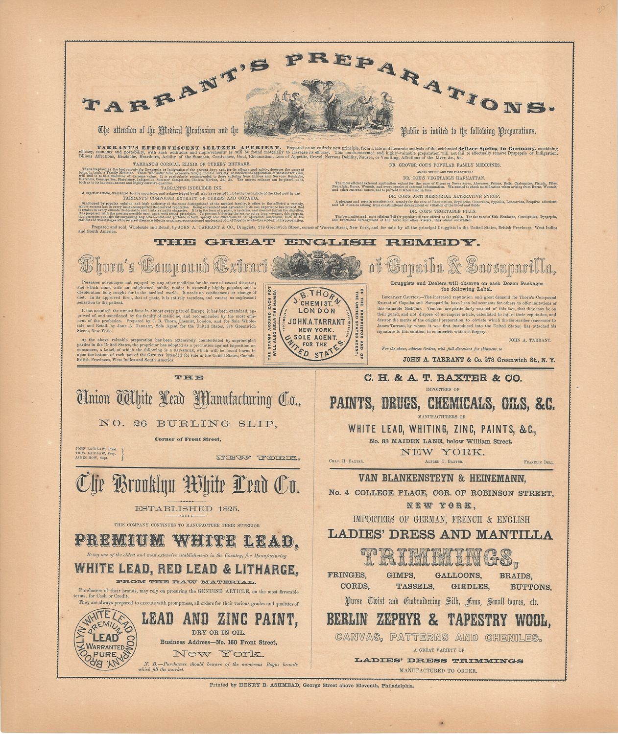 1854 New York Illustrated Atlas advertisement