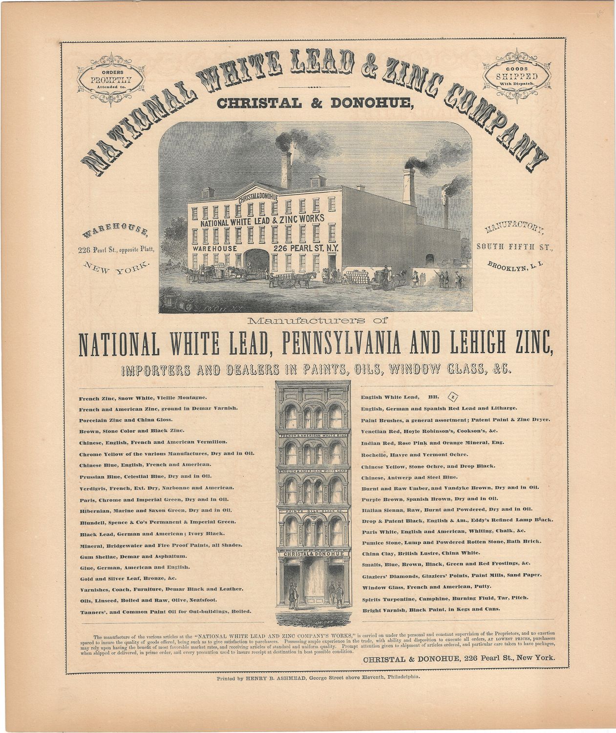 1854 New York Illustrated Atlas- Lead and Zinc ad
