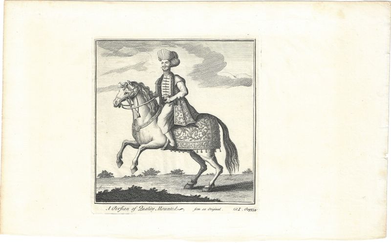 1739 View of A Persian of Quality Mounted,  from Salmon's Modern History