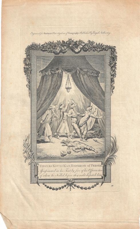 1747 View of the Assassination of Thomas Kouli Kan, Emperor of Perisa  from Banke's History