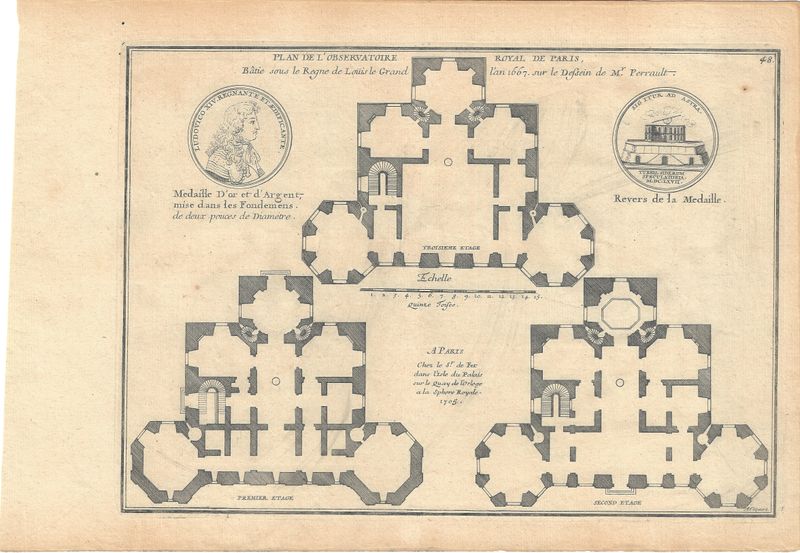 1715 Plan , View and Description of the Royal Observatory of Paris