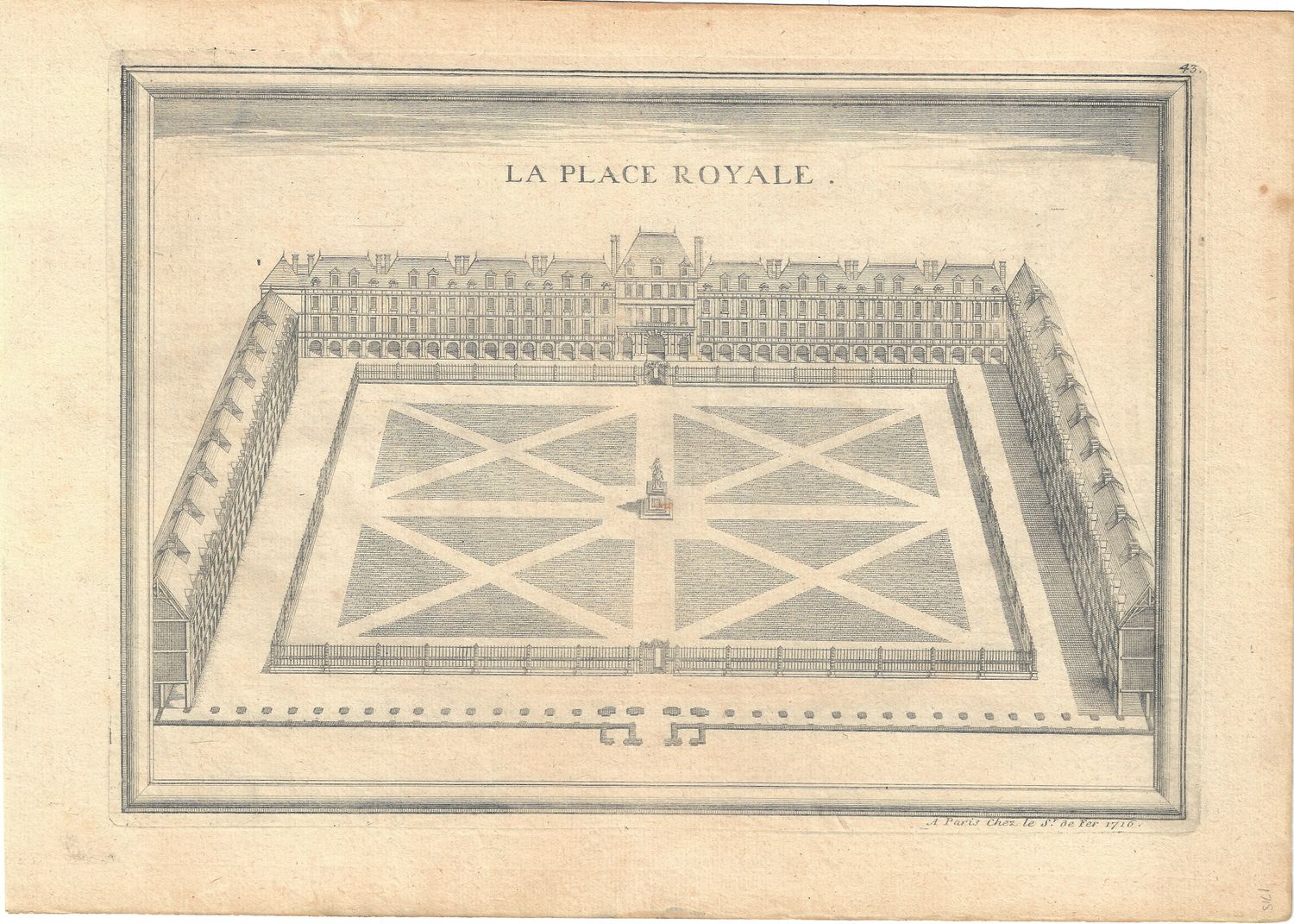 1715 View of the Place Royale with Text