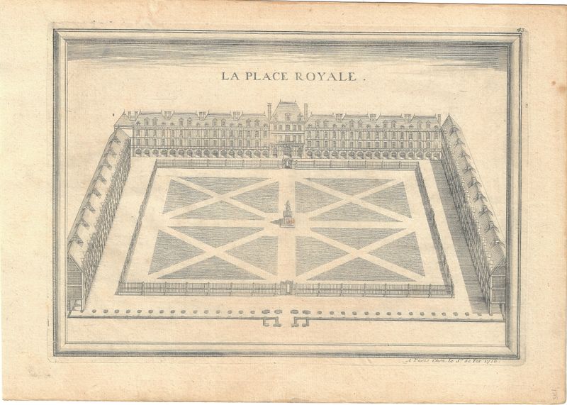 1715 View of the Place Royale with Text