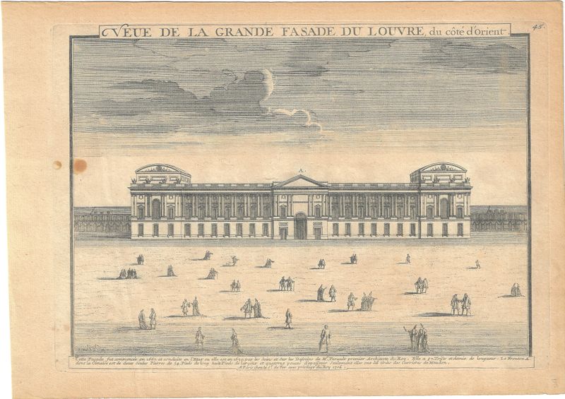 1715 View of the Chateau de Louvre with Text