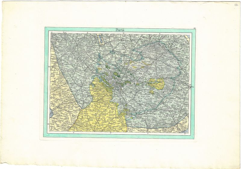 1795 (1780) Map of Paris  by LeBrue