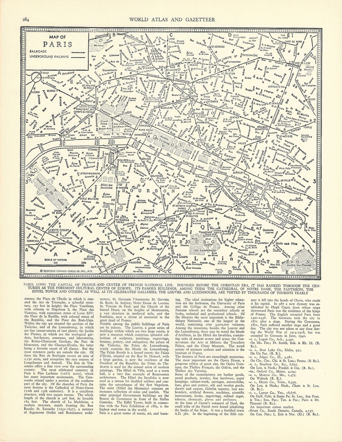 1937 Map of Paris  from the World Gazetteer