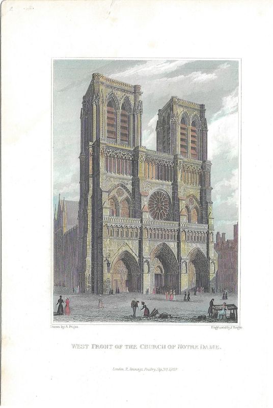 1828 View of The West Front of the Church of Notre Dame
