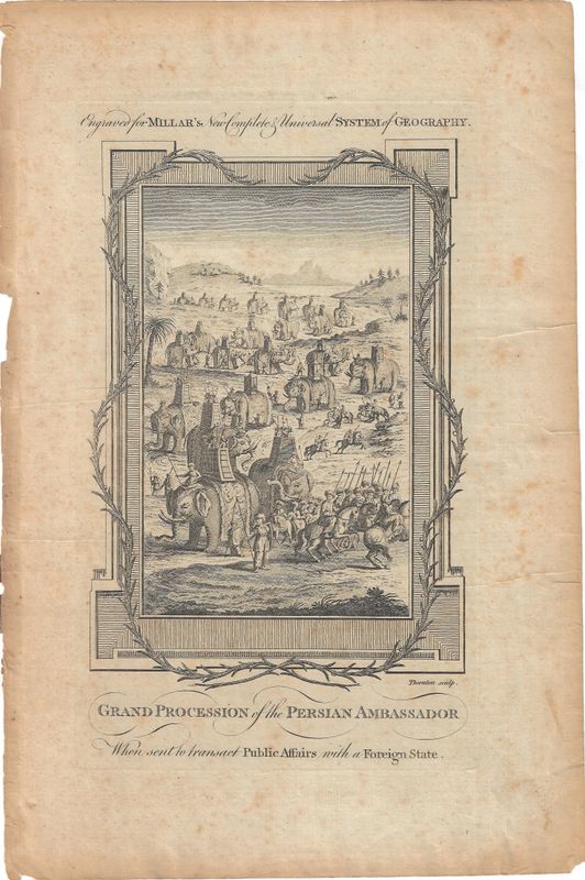 1782 View of the  Grand Procession of the Persian Ambassador from Millar's