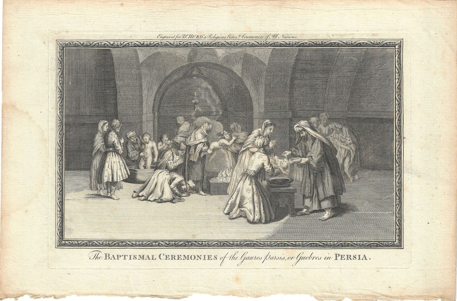 1799 View of The Baptismal Ceremonies in Persia for Dr. Hurd&#39;s Religious Rites of all nations