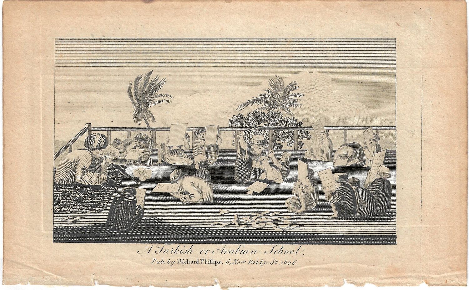 1806 View of A Turkish or Arabic School by Richard Phillips