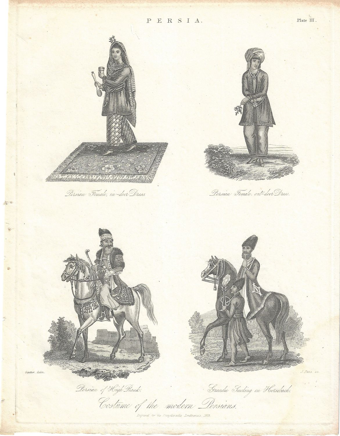 1823 Encyclopaedia Londinensis Views of Persia (pair)